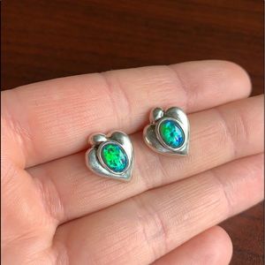 Fire Opal & Sterling Silver Earrings